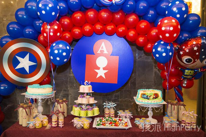南京仙林大酒店,迎来小寿星十岁生日派对。以美国队长为主题,小丑杂耍魔术表演川剧变脸魔幻泡泡秀等精彩节目表演,还有酷炫的派对气球装饰布置,祝他十岁生日快乐