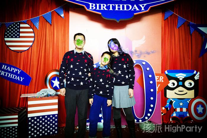 南京仙林大酒店，迎来小寿星十岁生日派对。以美国队长为主题，小丑杂耍魔术表演川剧变脸魔幻泡泡秀等精彩节目表演，还有酷炫的派对气球装饰布置,祝他十岁生日快乐